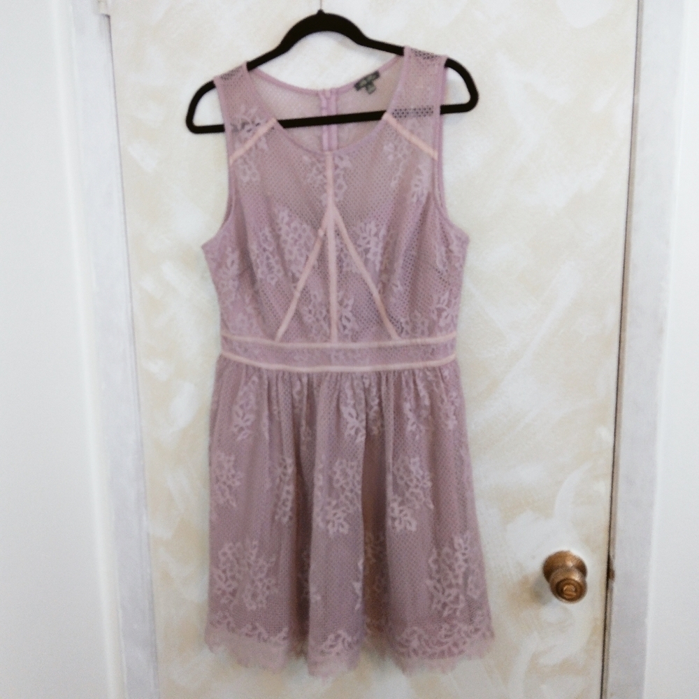 XL Lily Rose Lace Sleeveless A-Line Dress Lilac Mauve